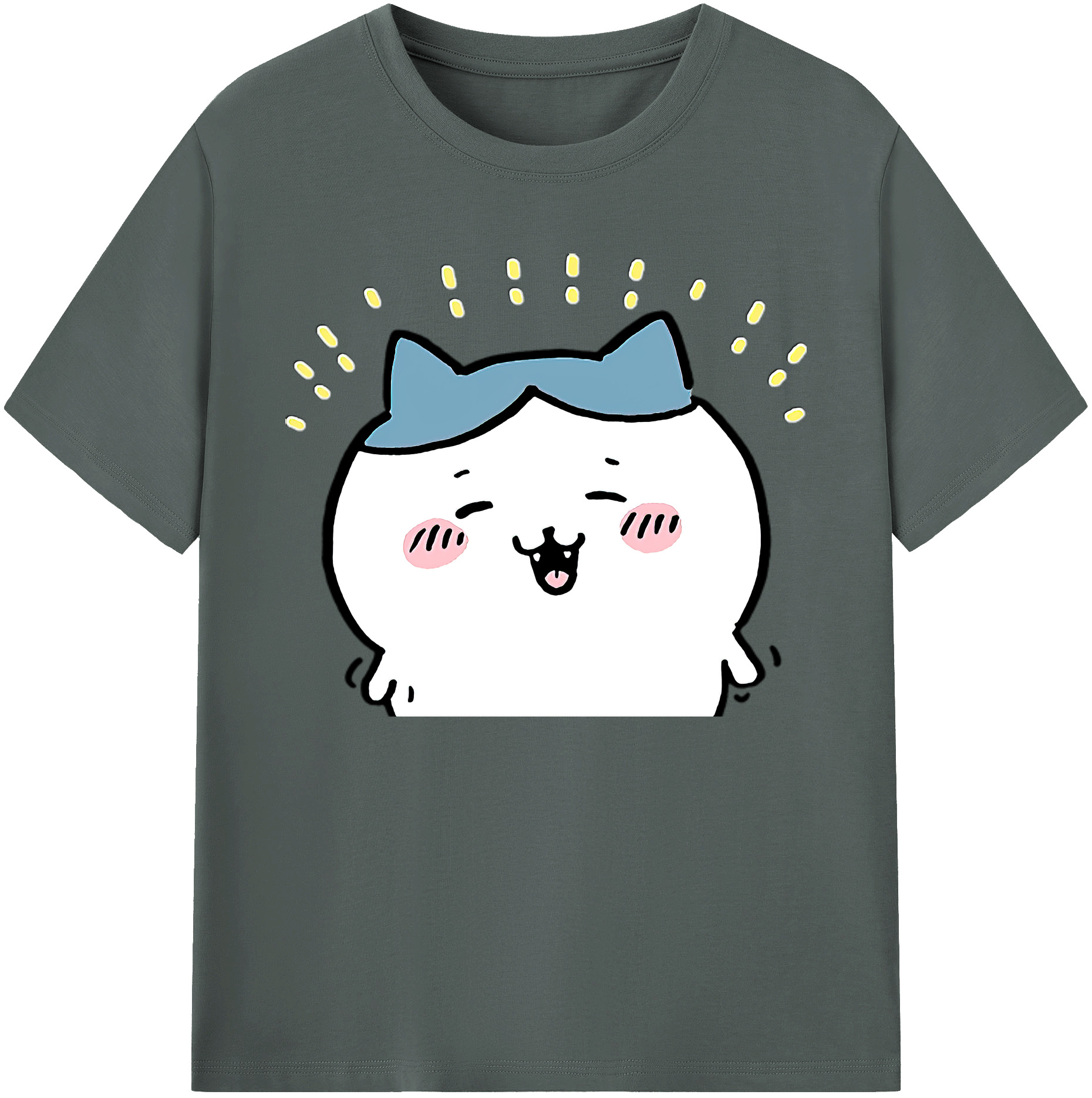 （画像用） ちいかわ ハチワレ Chii-kawa hachiware 綿100％ メンズ半袖Tシャツ｜肌触りやわらか＆通気性